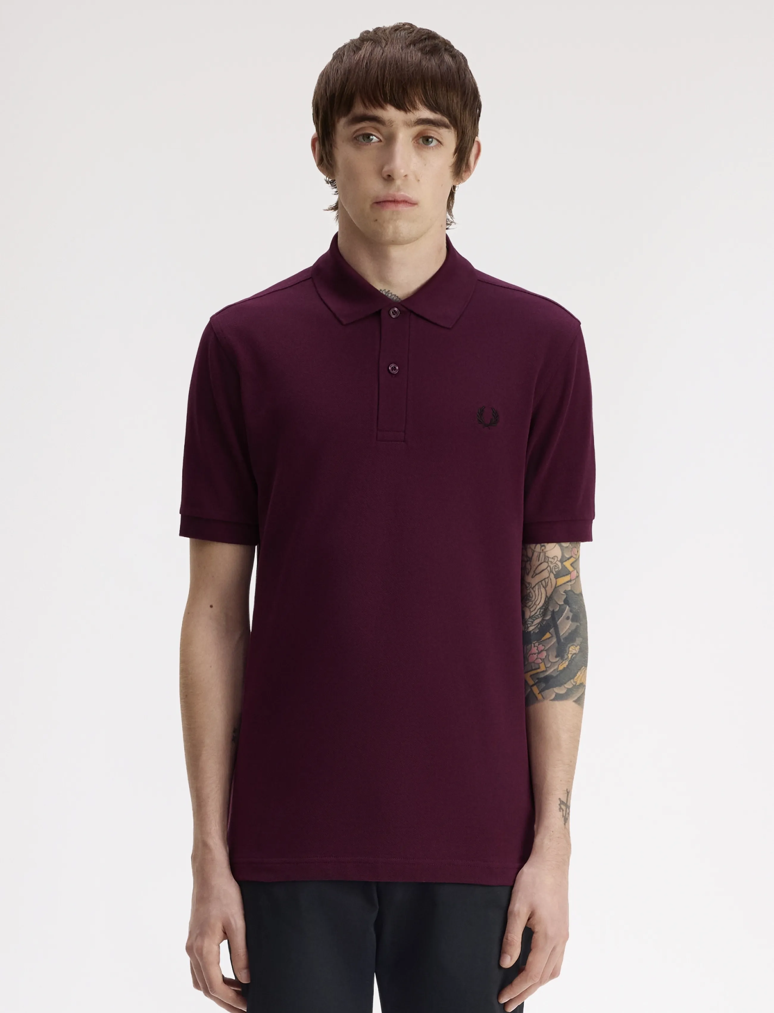 Fred Perry THE FRED PERRY SHIRT - Fred Perry - PLUM/BLACK / burgundy