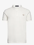 PLAIN FRED PERRY SHIRT - SNW WHT/ WRM STN