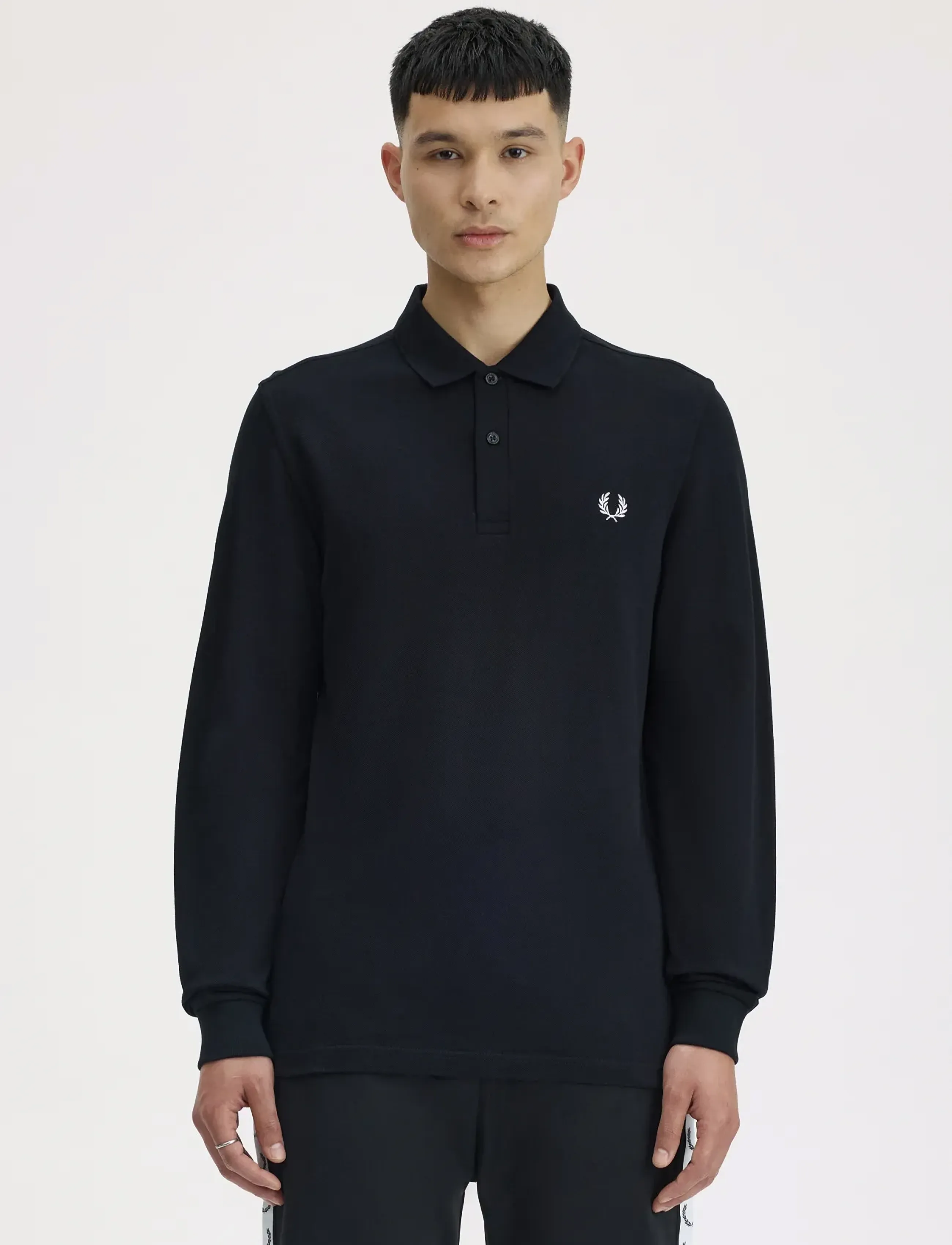 Fred Perry Ls Fred Perry Shirt, L, Black, Poloer > Langærmede, Herre