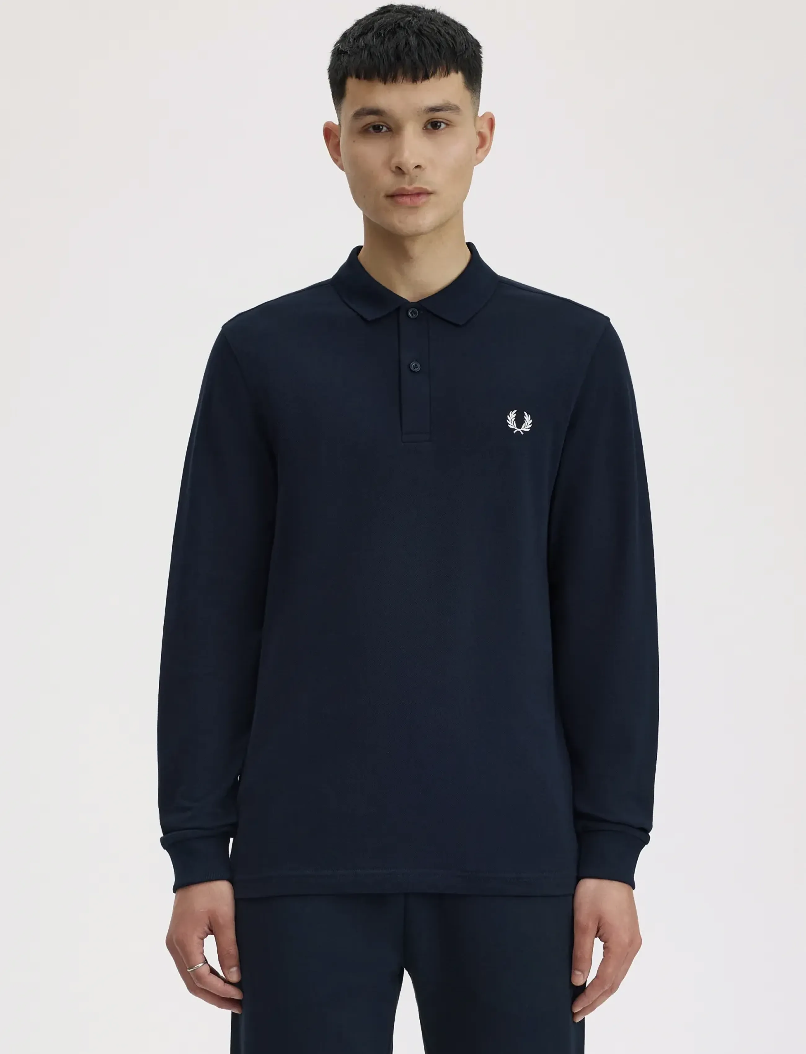 Fred Perry Ls Fred Perry Shirt, Mænd, Langærmet Polo Skjorte, Navy, Str: XXL