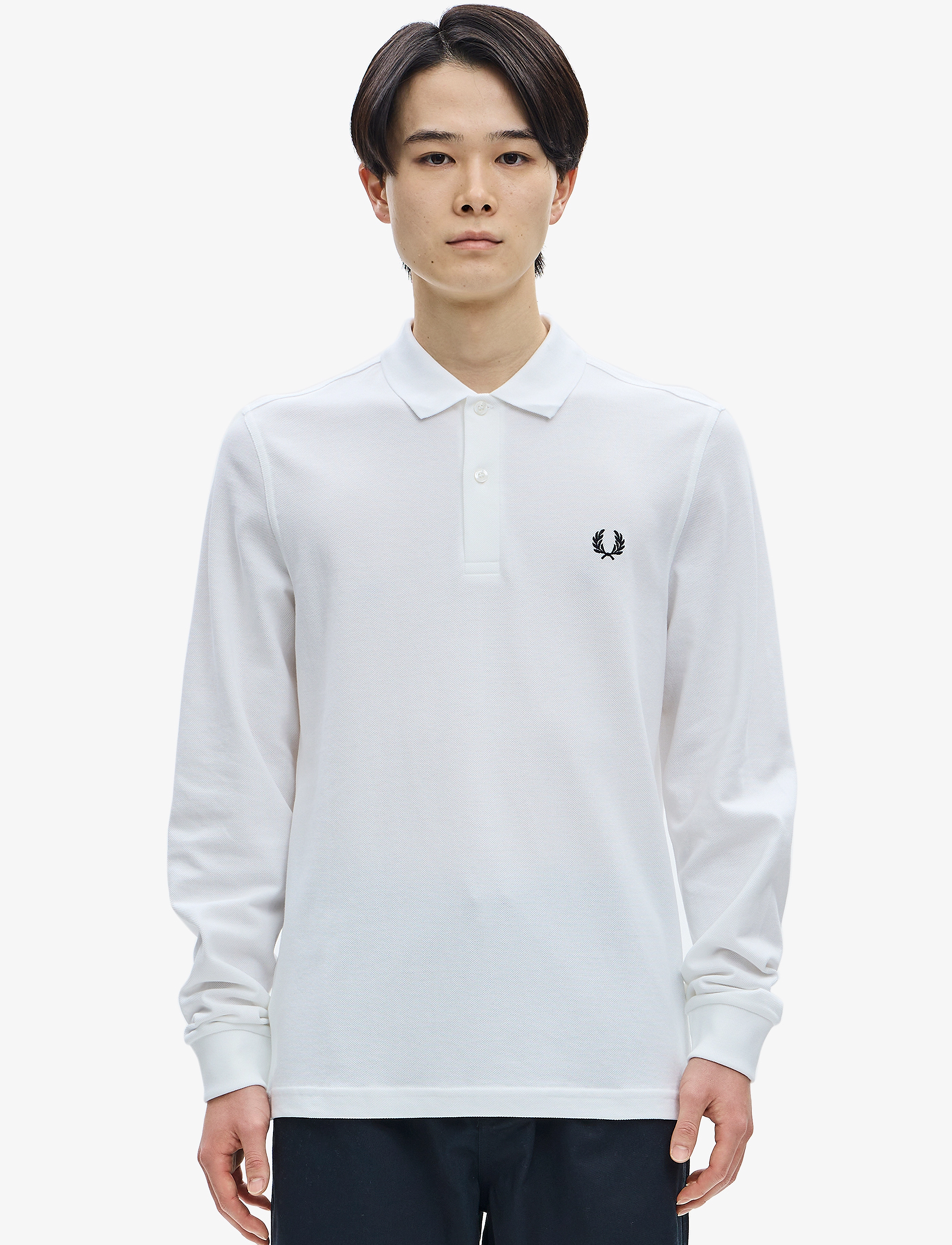 Fred Perry LS FRED PERRY SHIRT - Långärmade pikéer - WHITE / white