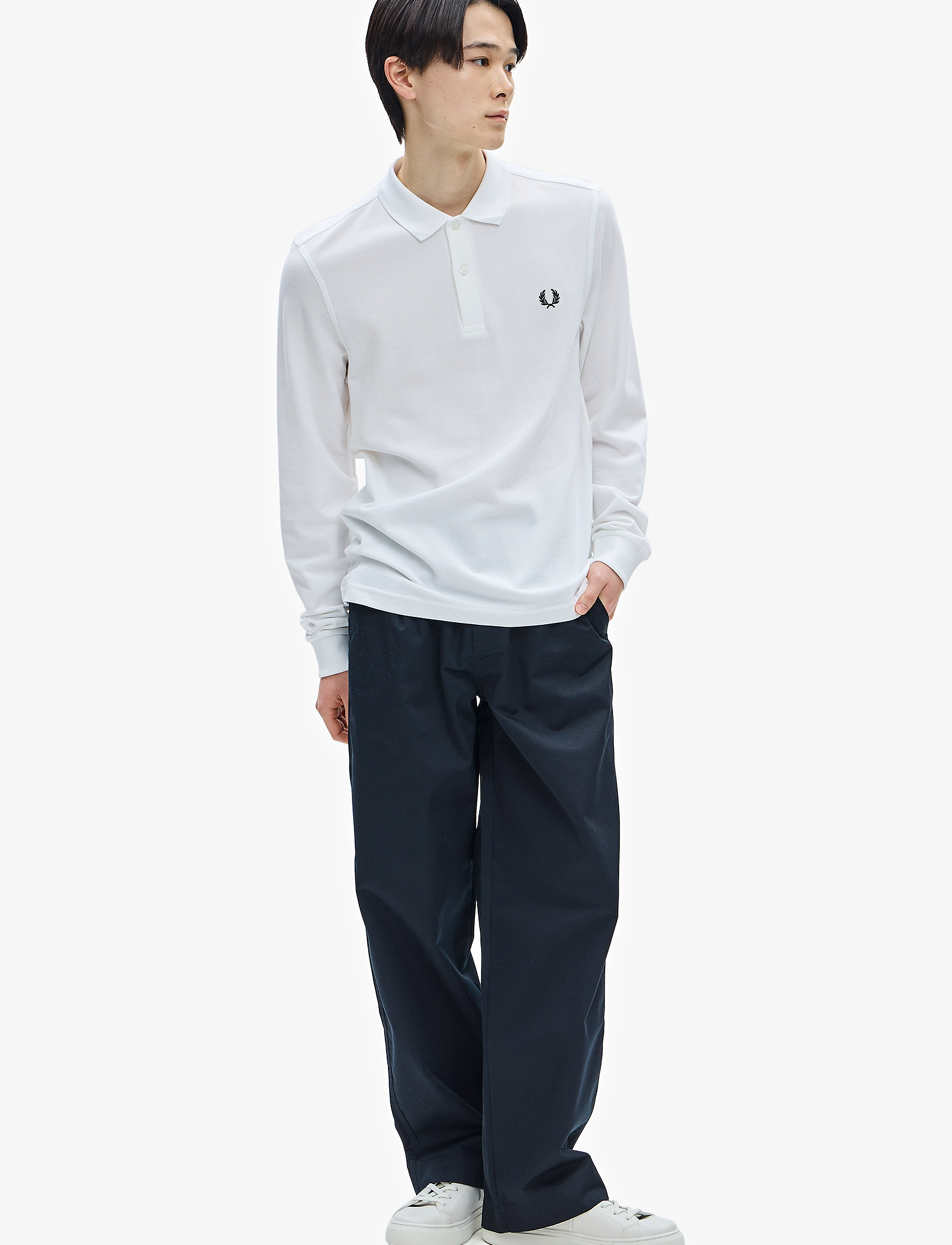 Fred Perry - LS FRED PERRY SHIRT - långärmade pikéer - white - 4