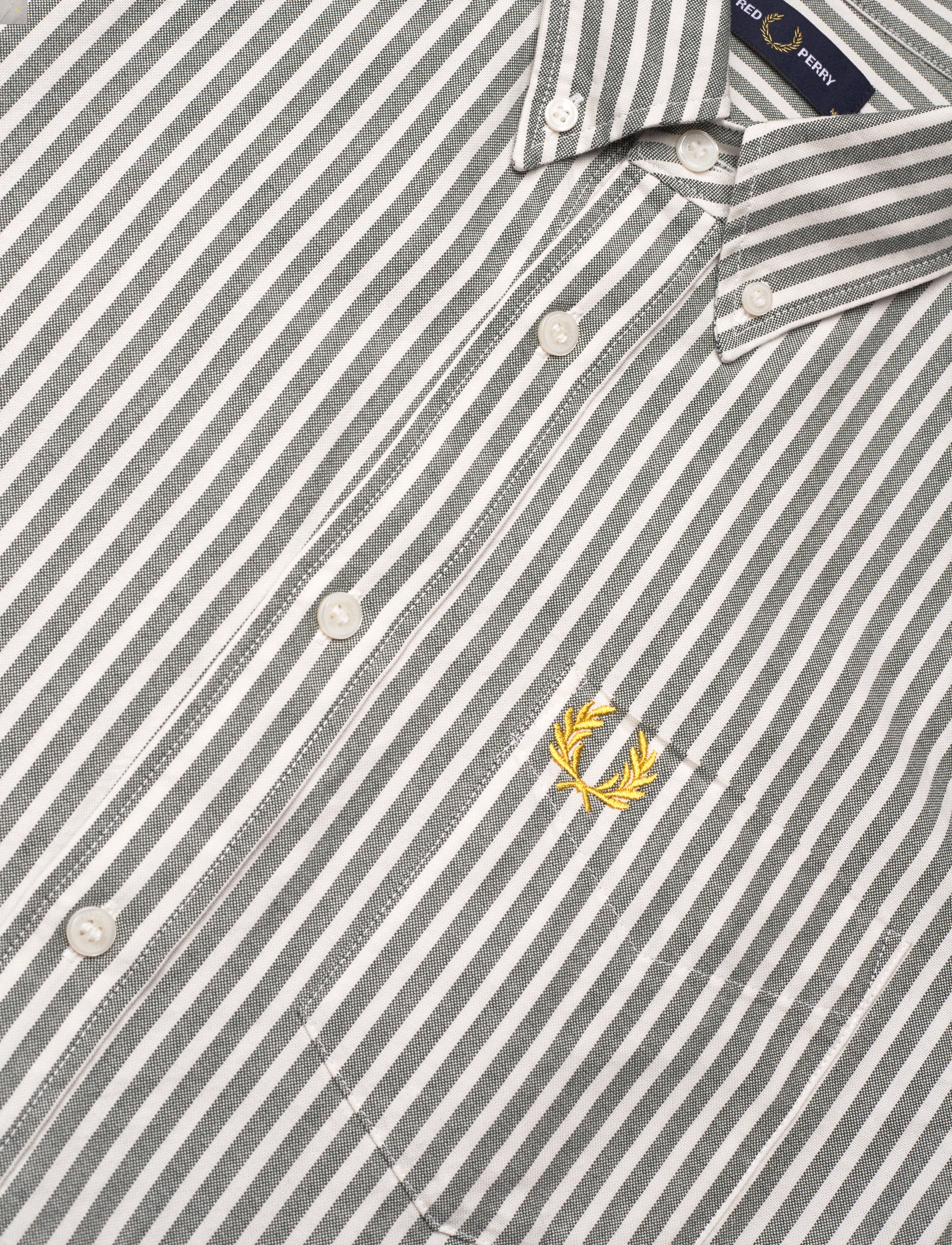 Fred Perry - STRIPE OXFORD SHIRT - court green - 3