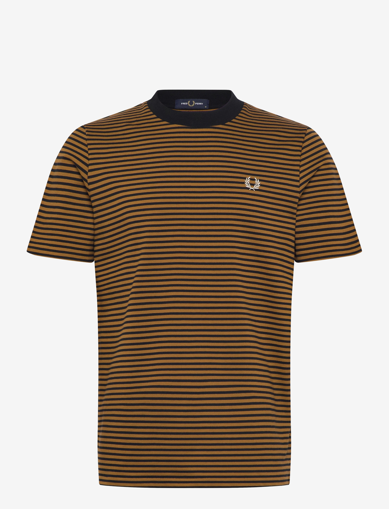 Fred Perry - FINE STRIPE HEAVYWEIGHT TSHIRT - kortärmade t-shirts - black - 1