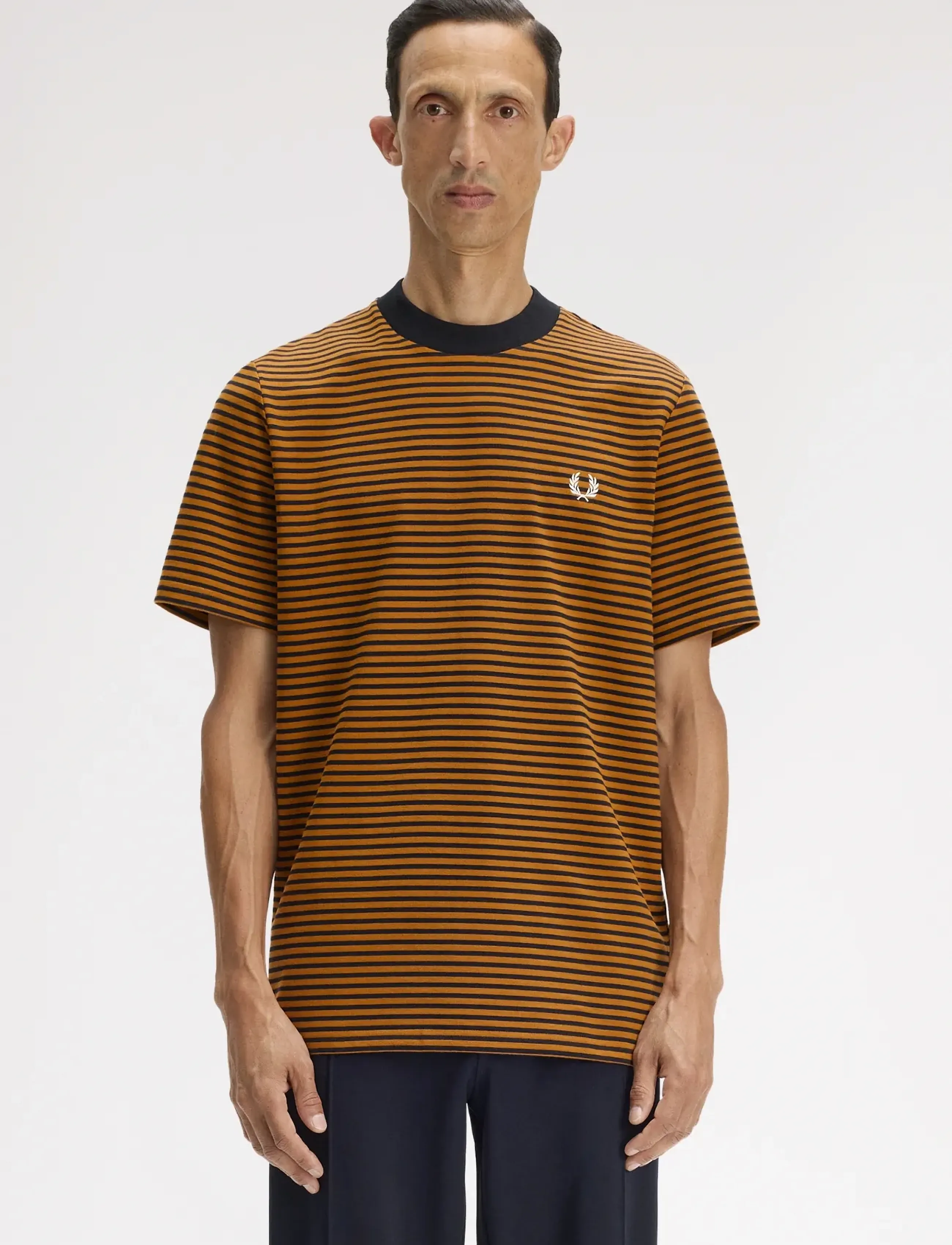 Fred Perry Fine Stripe Heavyweight Tshirt, Mænd, Stribet T-Shirt, Multi/mønstret, Str: L