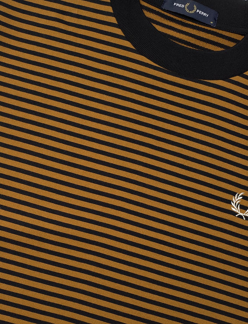 Fred Perry - FINE STRIPE HEAVYWEIGHT TSHIRT - kortærmede t-shirts - black - 4