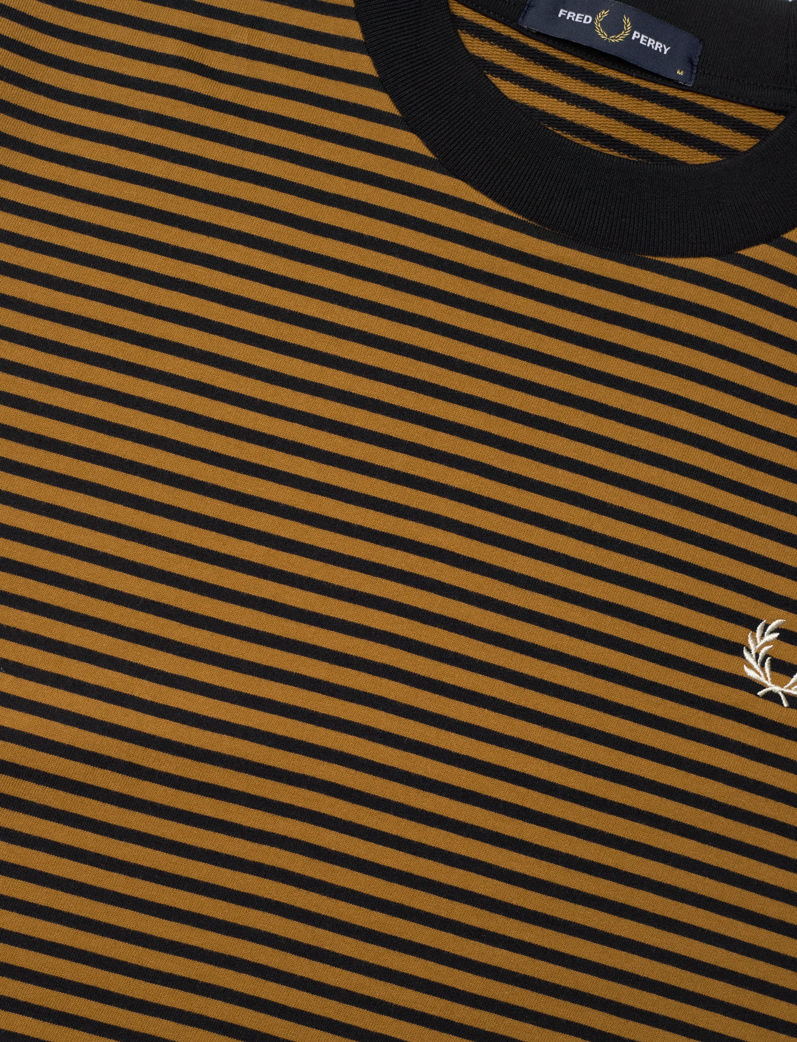 Fred Perry - FINE STRIPE HEAVYWEIGHT TSHIRT - kortärmade t-shirts - black - 4