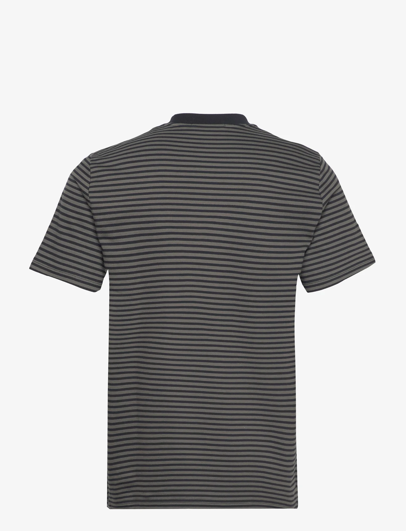 Fred Perry - FINE STRIPE TEE - short-sleeved t-shirts - black/field grn - 1