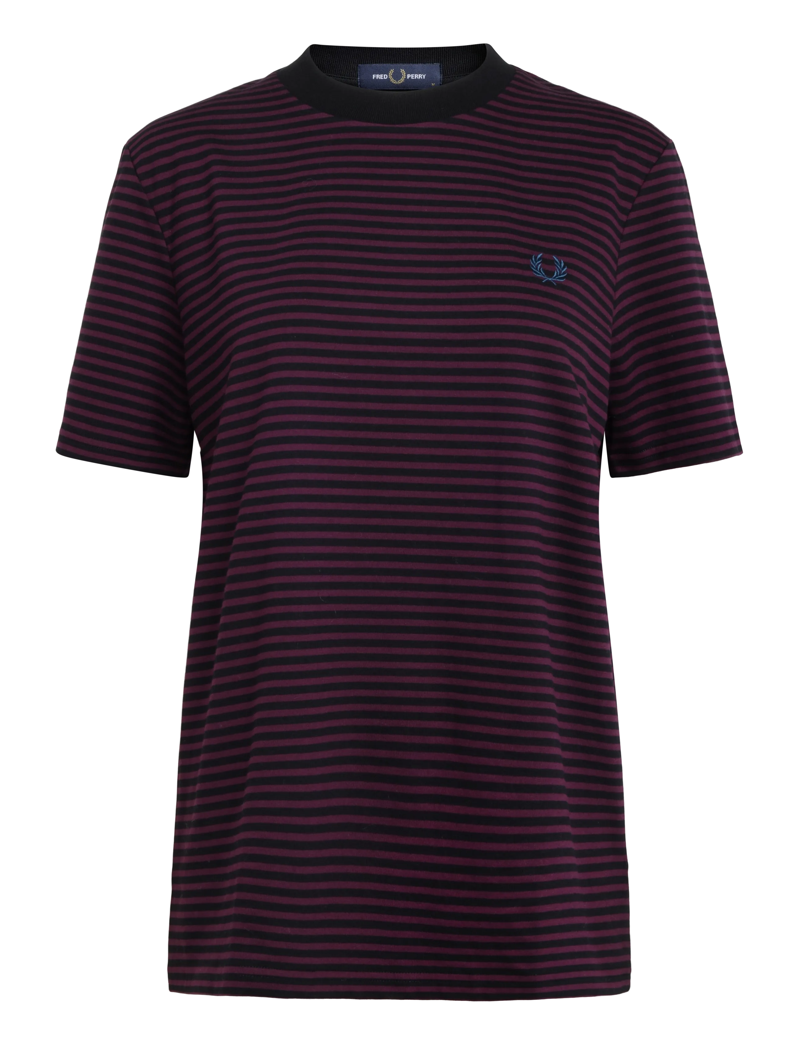 Fred Perry FINE STRIPE HEAVYWEIGHT TSHIRT - T-Shirts - PLUM / purple