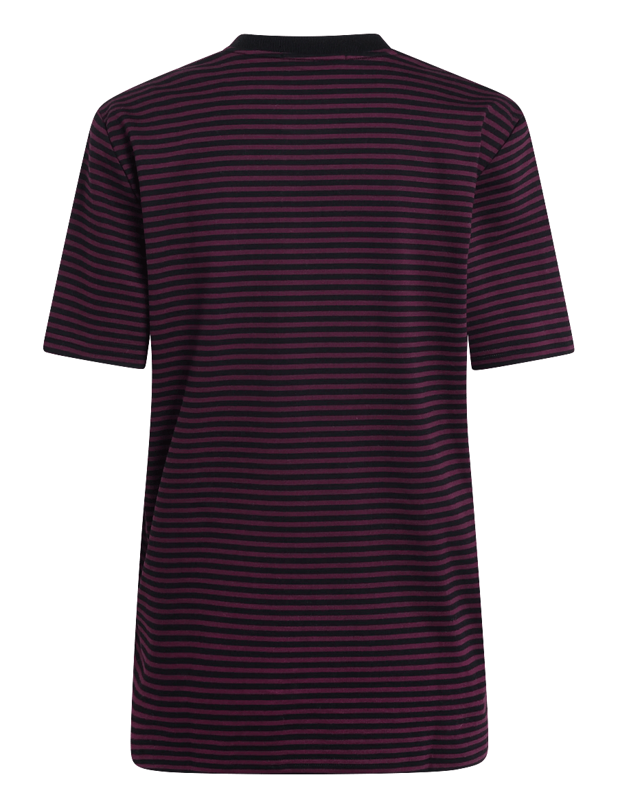 Fred Perry - FINE STRIPE HEAVYWEIGHT TSHIRT - lühikeste varrukatega t-särgid - plum - 1