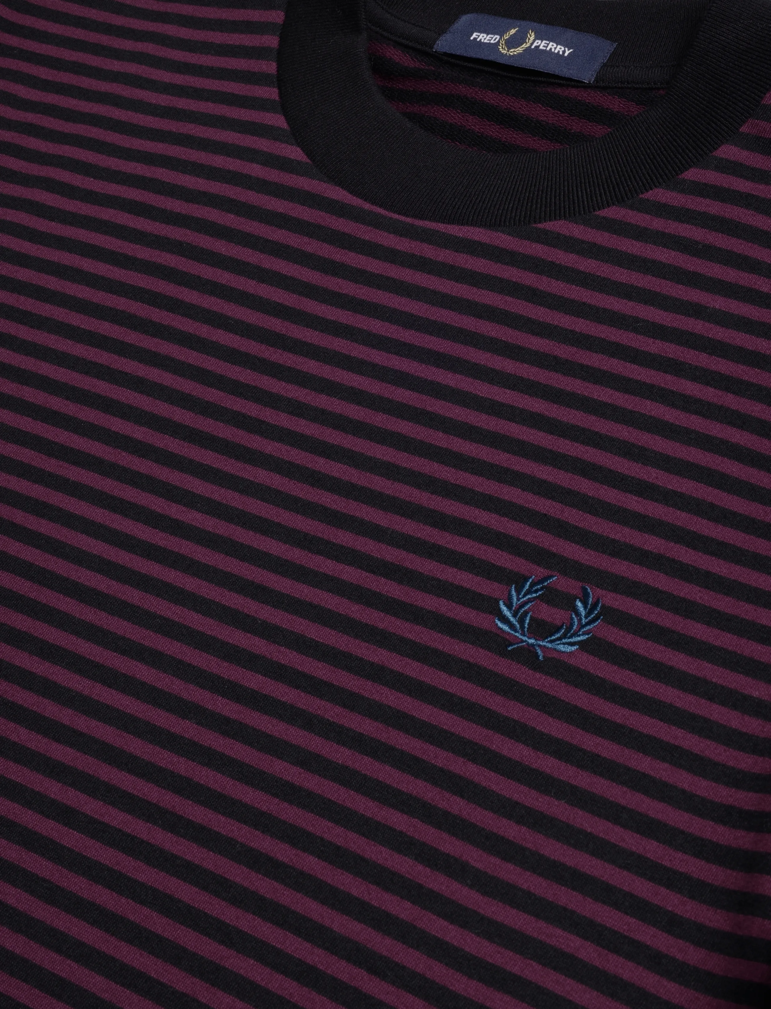 Fred Perry - FINE STRIPE HEAVYWEIGHT TSHIRT - kurzärmelige t-shirts - plum - 2