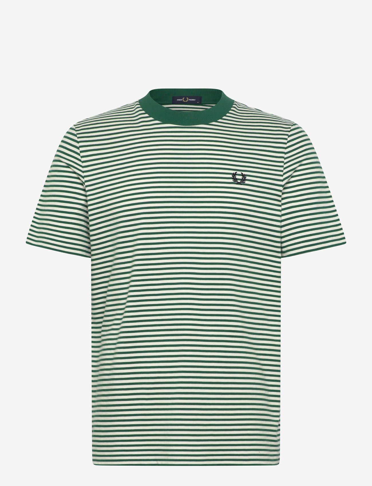 Fred Perry - FINE STRIPE HEAVYWEIGHT TSHIRT - kortärmade t-shirts - sport green - 1