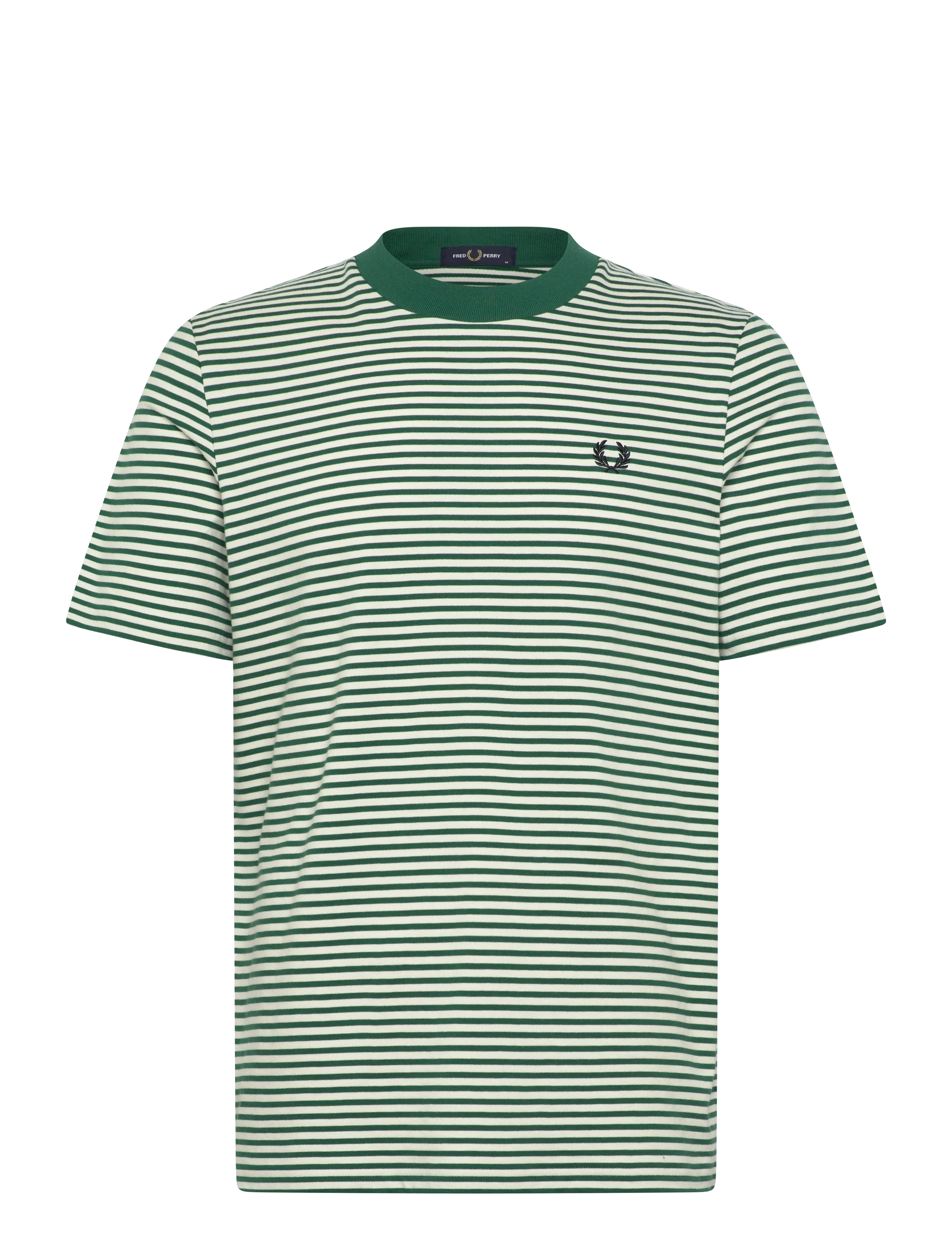 Fred Perry FINE STRIPE HEAVY WEIGHT TEE - T-Shirts - SPORT GREEN / multi