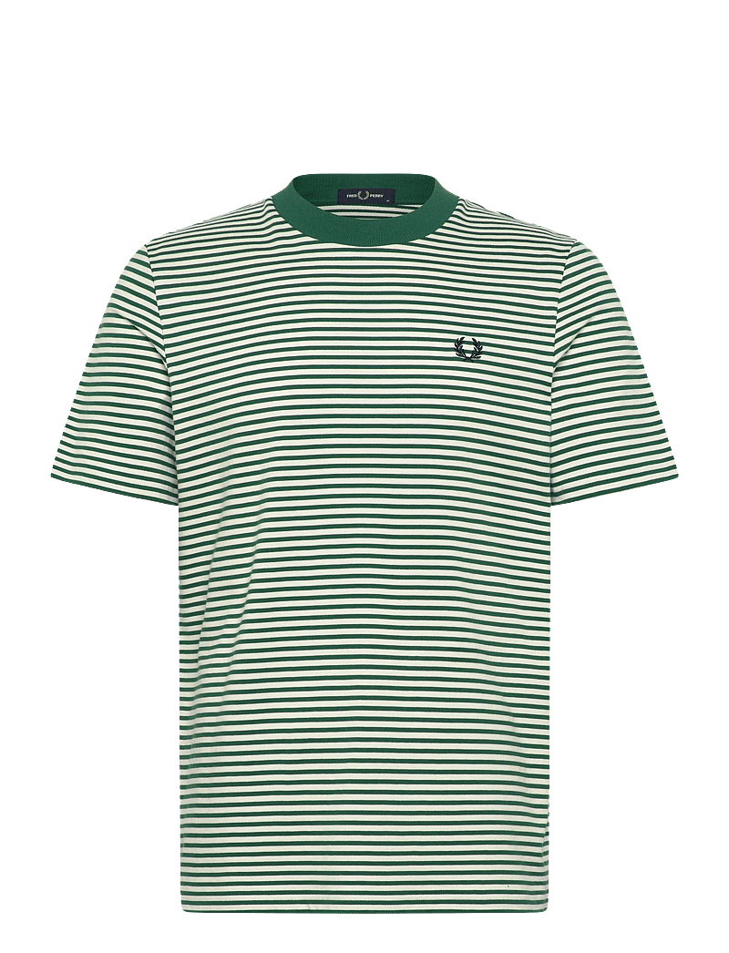 Fred Perry - FINE STRIPE HEAVYWEIGHT TSHIRT - kurzärmelig - sport green - 1