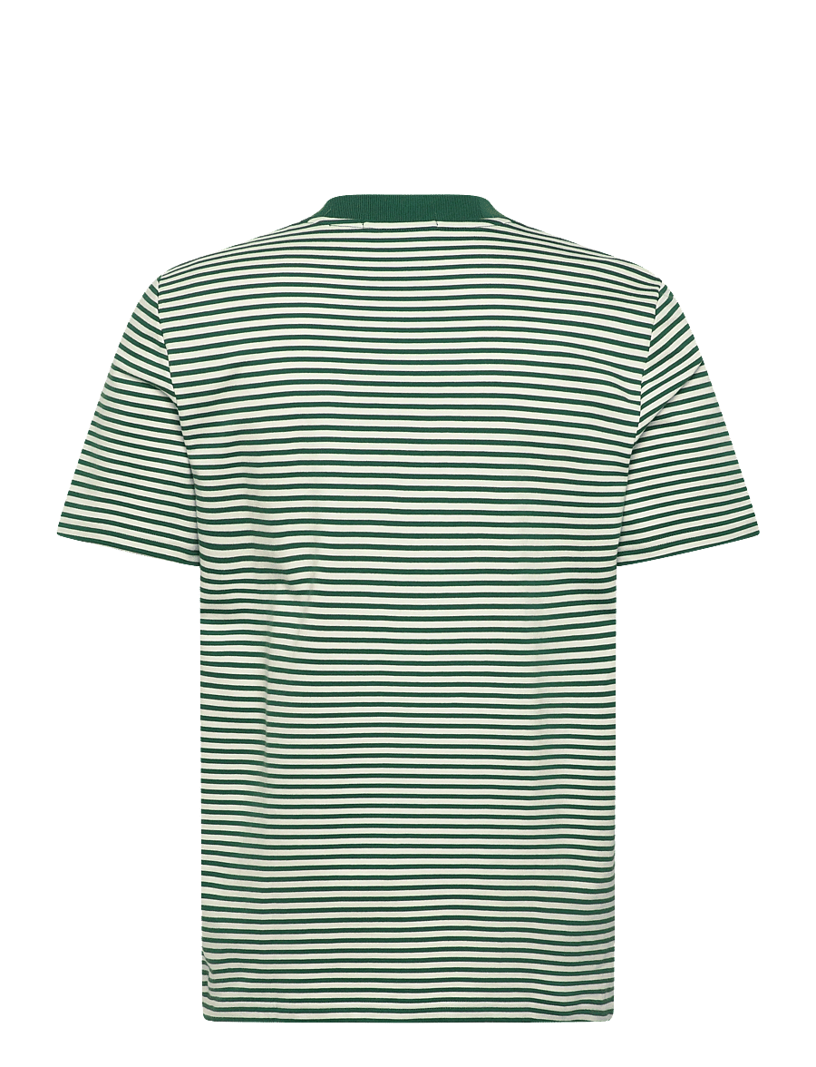 Fred Perry - FINE STRIPE HEAVYWEIGHT TSHIRT - kortærmede t-shirts - sport green - 2