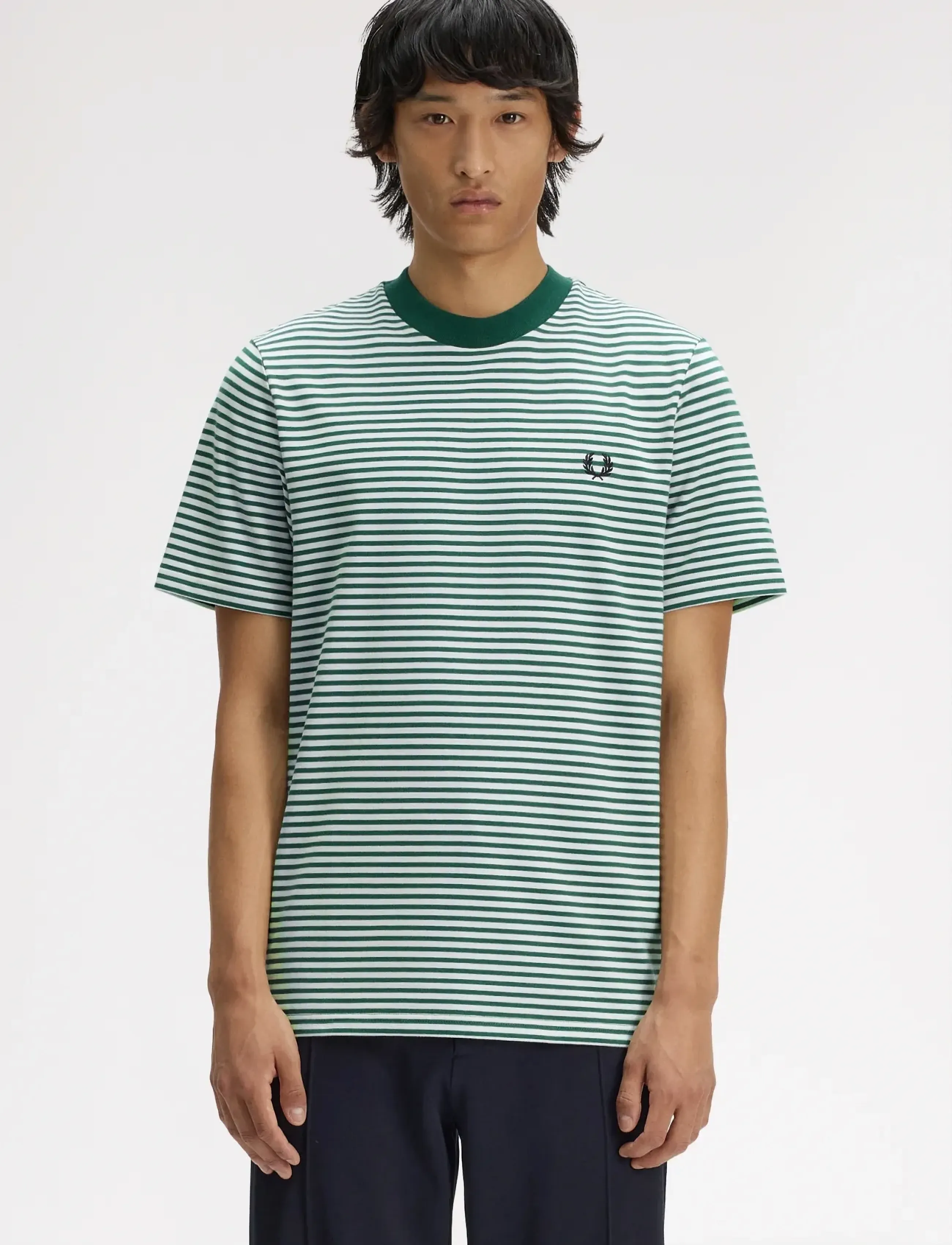 Fred Perry Fine Stripe Heavy Weight Tee, S, Multi/patterned, T-Shirts > Kortærmede, Herre