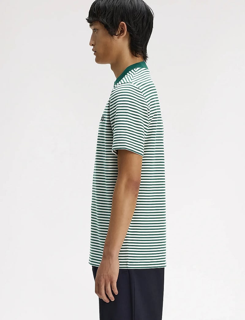 Fred Perry - FINE STRIPE HEAVYWEIGHT TSHIRT - kurzärmelig - sport green - 3