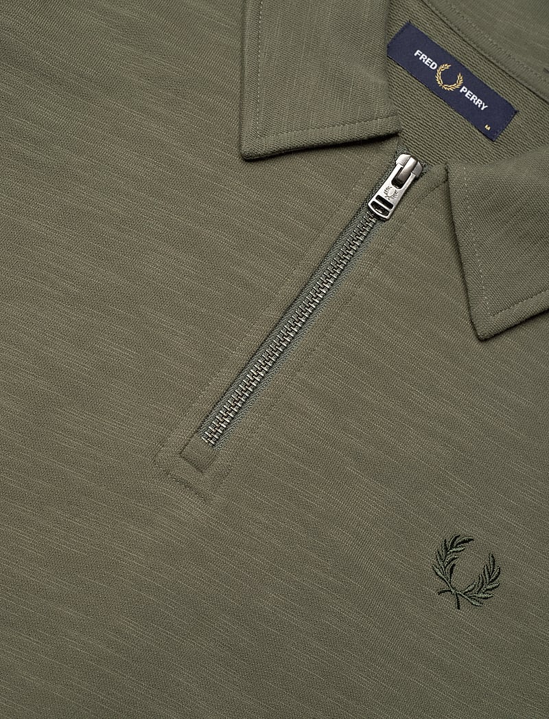Fred Perry - Z/N COLLAR SWEATSHIRT - pikkade varrukatega polod - laurel wreath green - 5