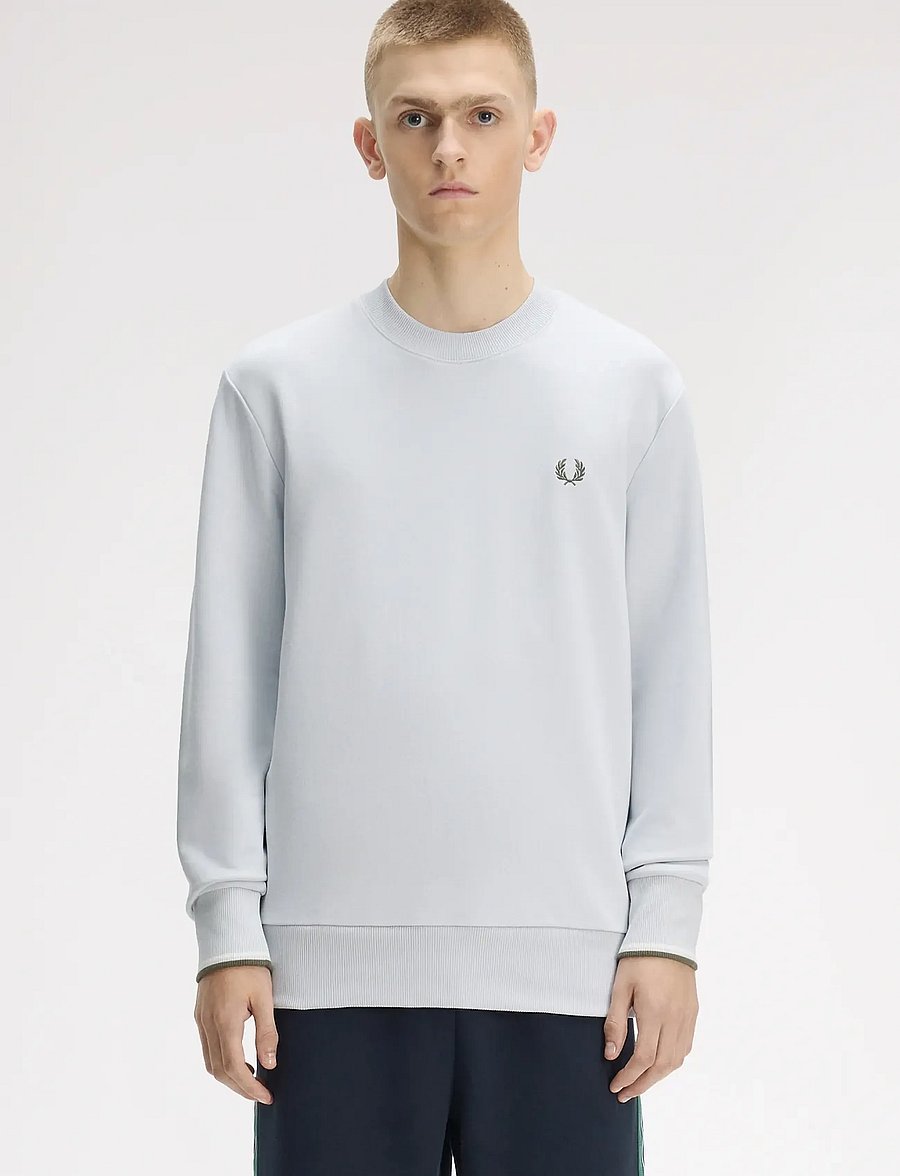 Fred Perry - CREW NECK SWEATSHIRT - sweatshirts - dusky blue / ecru / laurel wre - 0