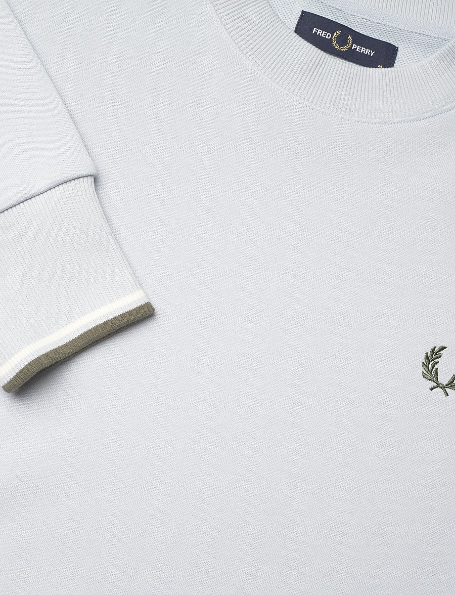 Fred Perry - CREW NECK SWEATSHIRT - sweatshirts - dusky blue / ecru / laurel wre - 4