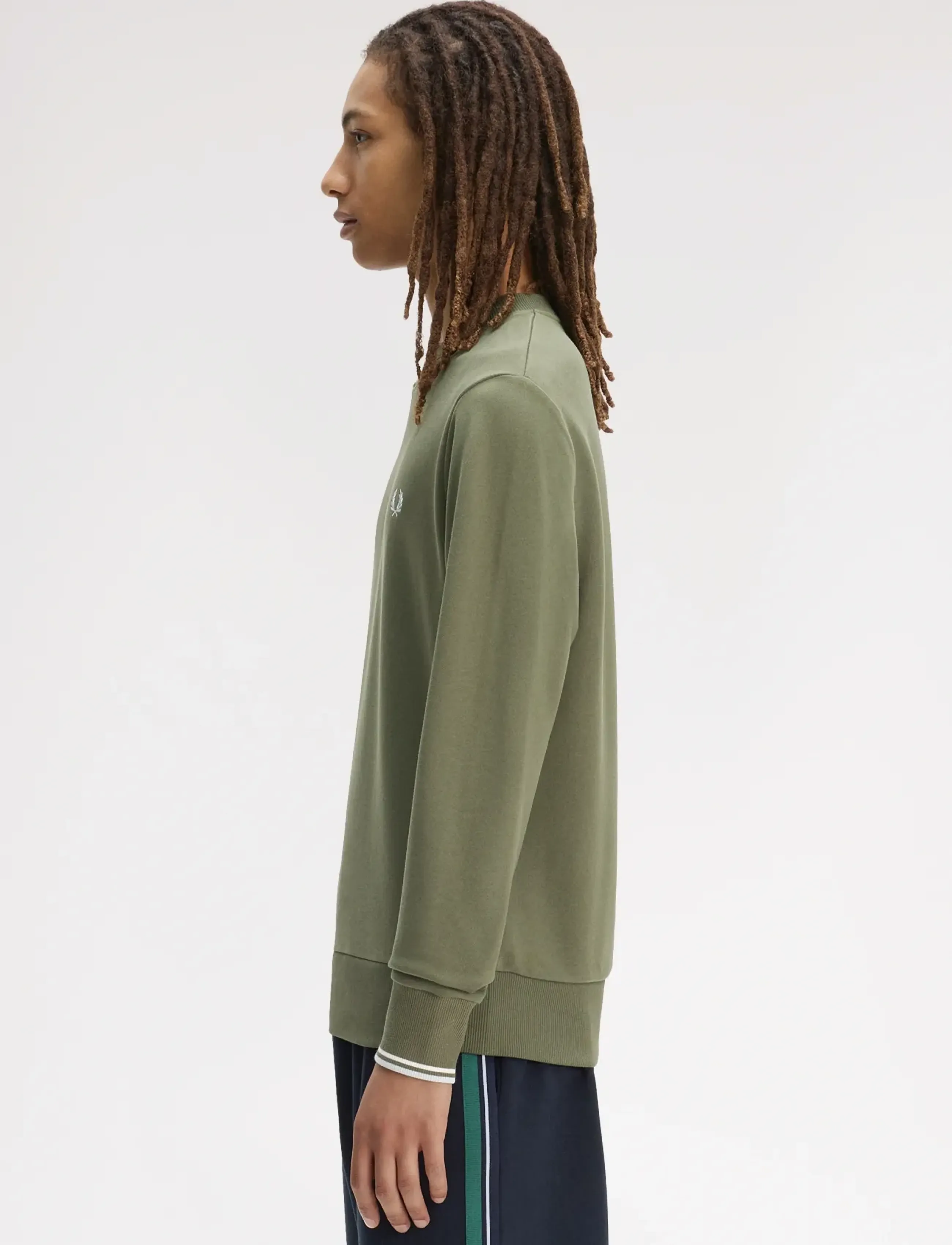 Fred Perry - CREW NECK SWEATSHIRT - vacation essentials - laurel wreath green / ecru / d - 3