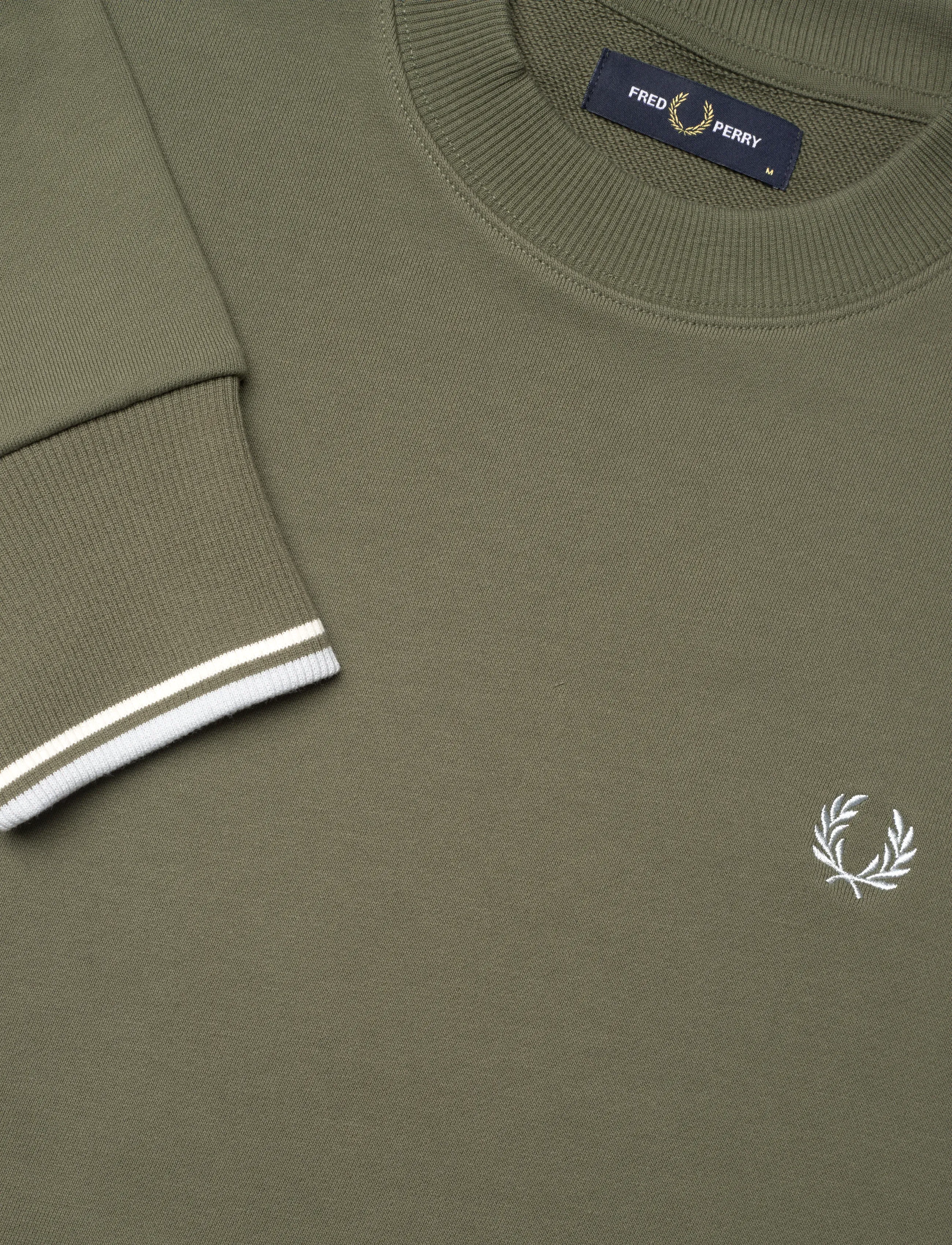 Fred Perry - CREW NECK SWEATSHIRT - vacation essentials - laurel wreath green / ecru / d - 4