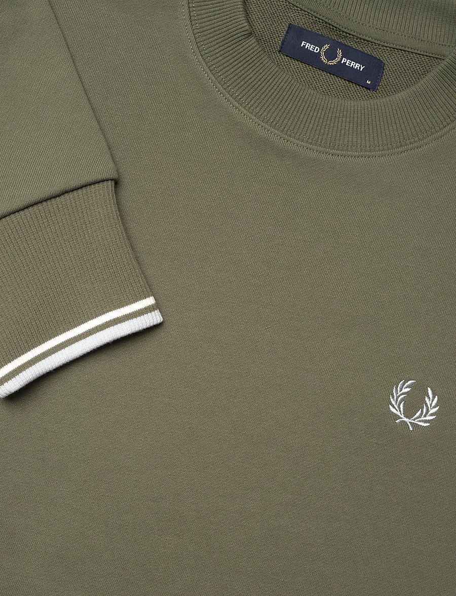 Fred Perry - CREW NECK SWEATSHIRT - sweatshirts - laurel wreath green / ecru / d - 4