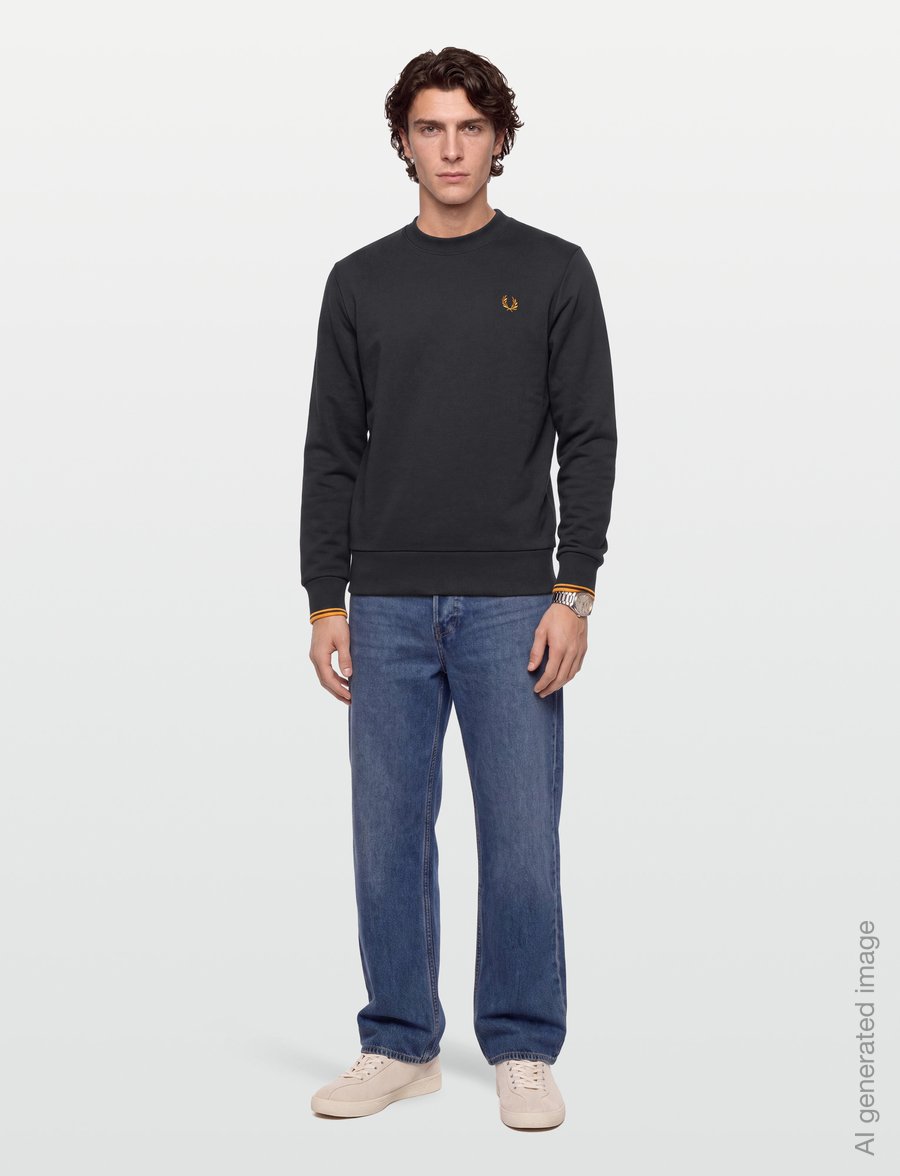 Fred Perry - CREW NECK SWEATSHIRT - sweatshirts - anchorgry/golden - 0