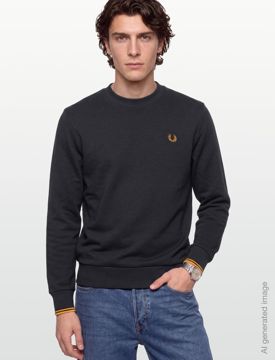 Fred Perry - CREW NECK SWEATSHIRT - sweatshirts - anchorgry/golden - 3
