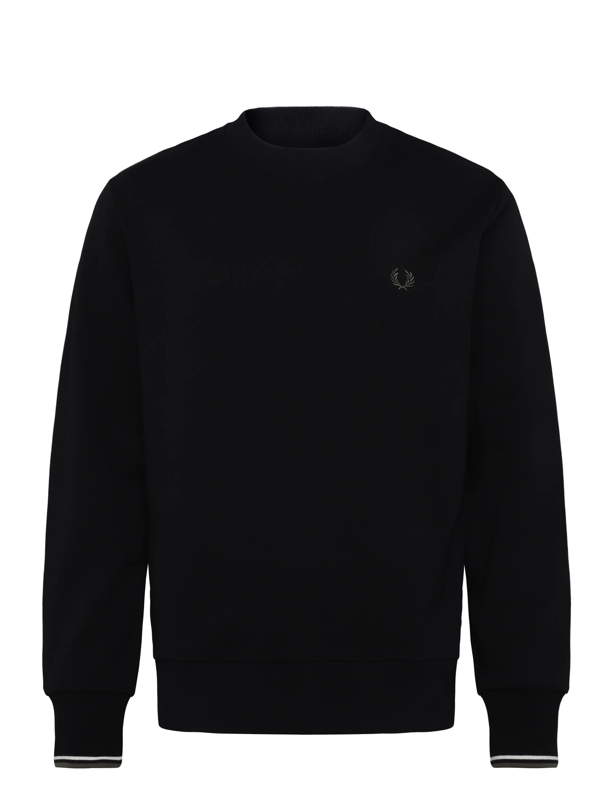 Fred Perry CREW NECK SWEATSHIRT - New arrivals - BLK/ECR/LRLWGREN / black