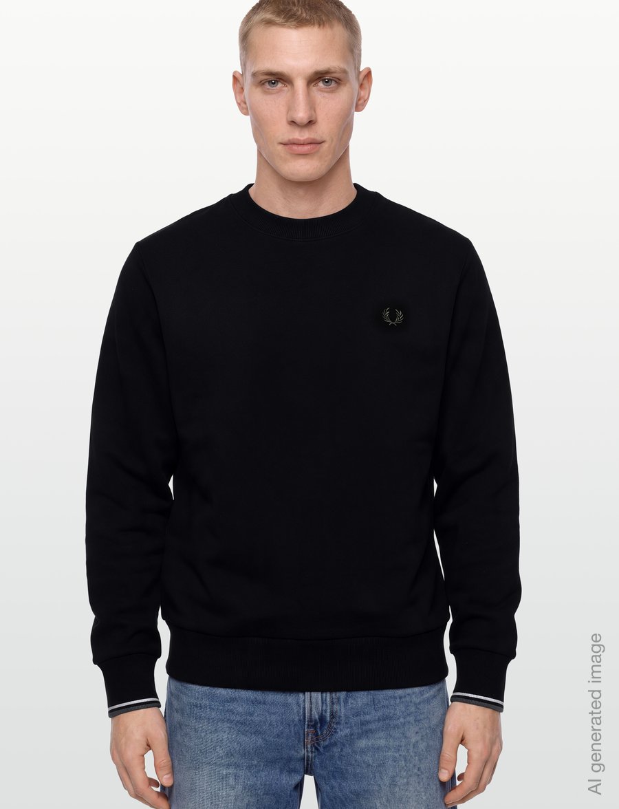 Fred Perry - CREW NECK SWEATSHIRT - sweatshirts - blk/ecr/lrlwgren - 3