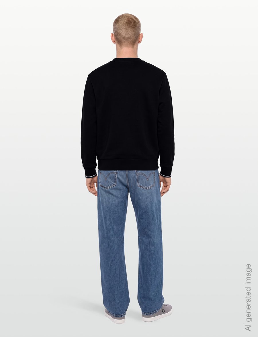 Fred Perry - CREW NECK SWEATSHIRT - sweatshirts - blk/ecr/lrlwgren - 4