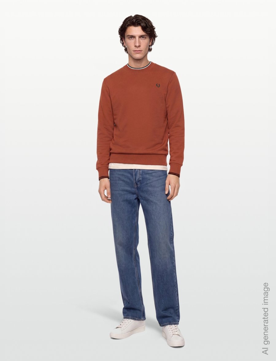 Fred Perry - CREW NECK SWEATSHIRT - dressipluusid - brndy/ngtg/ngtg - 0