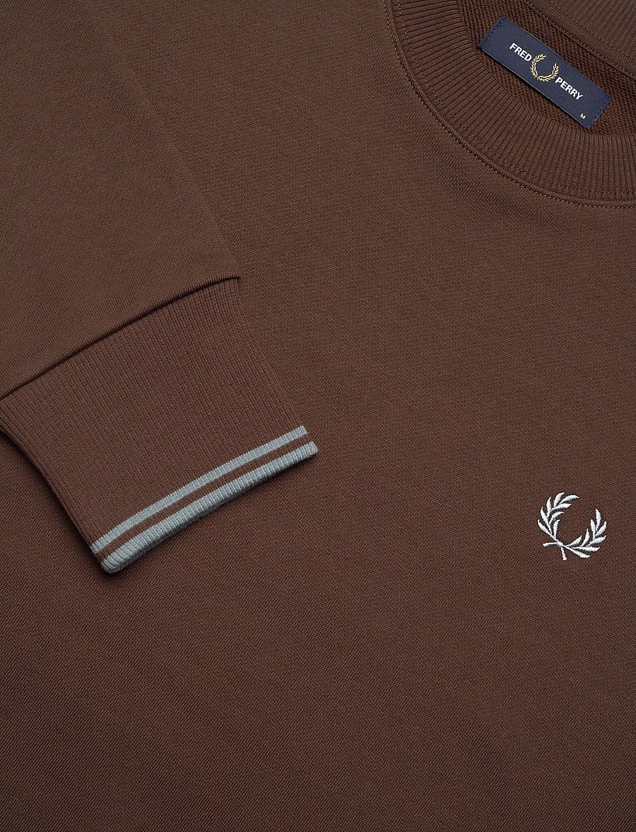 Fred Perry - CREW NECK SWEATSHIRT - sweatshirts - brnttbcc/stkprtb - 2