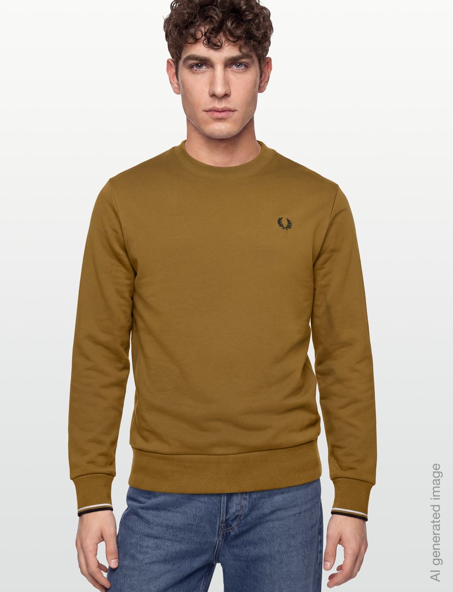 Fred Perry - CREW NECK SWEATSHIRT - sweatshirts - dkca/dskbl/ngtgr - 3
