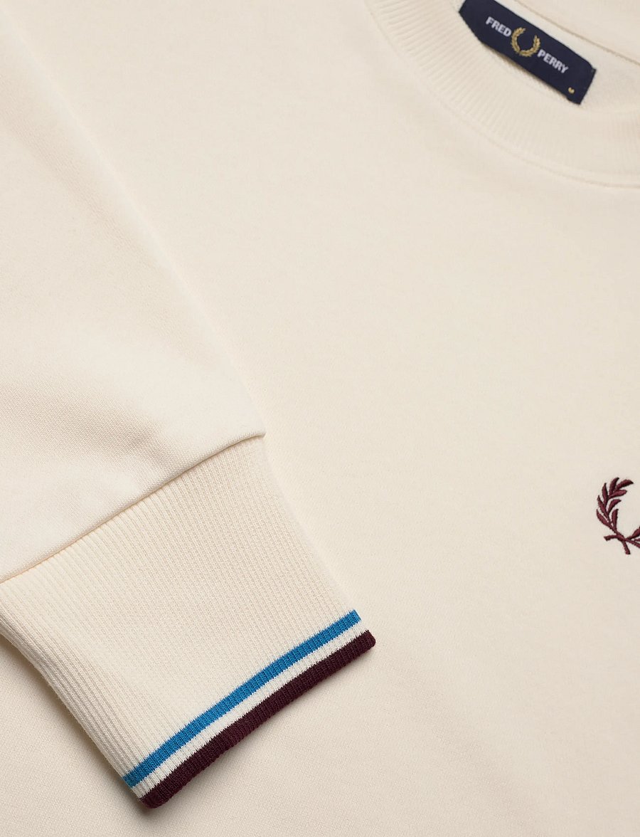 Fred Perry - CREW NECK SWEATSHIRT - shoppa efter tillfälle - ecr/crtblu/oxblo - 2