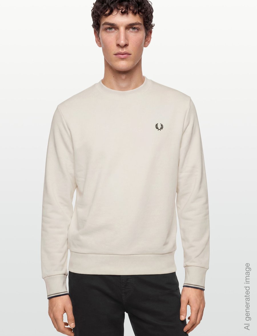 Fred Perry - CREW NECK SWEATSHIRT - swetry - ecr/seagrs/dkair - 3