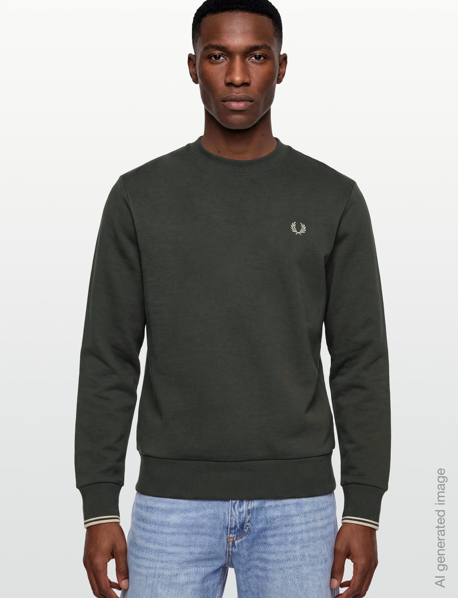 Fred Perry - CREW NECK SWEATSHIRT - shop efter anledning - fieldgreen/oatme - 3