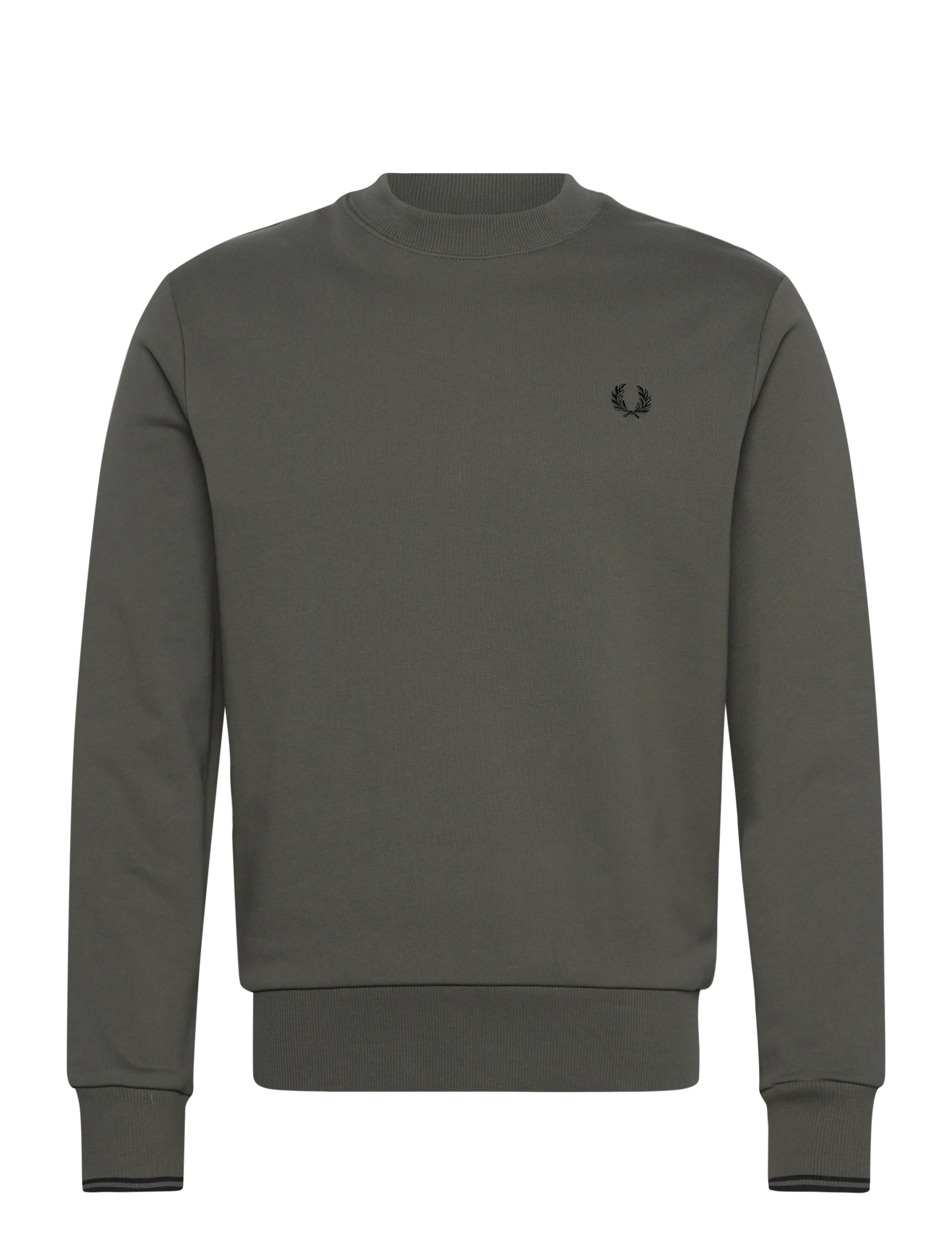 Fred Perry CREW NECK SWEATSHIRT - Fred Perry - FIELD GRN/BLACK / khaki/green