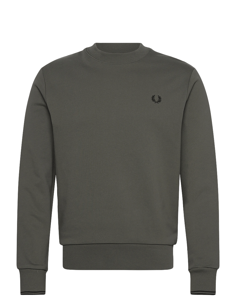 Fred Perry - CREW NECK SWEATSHIRT - sweatshirts - field grn/black - 1