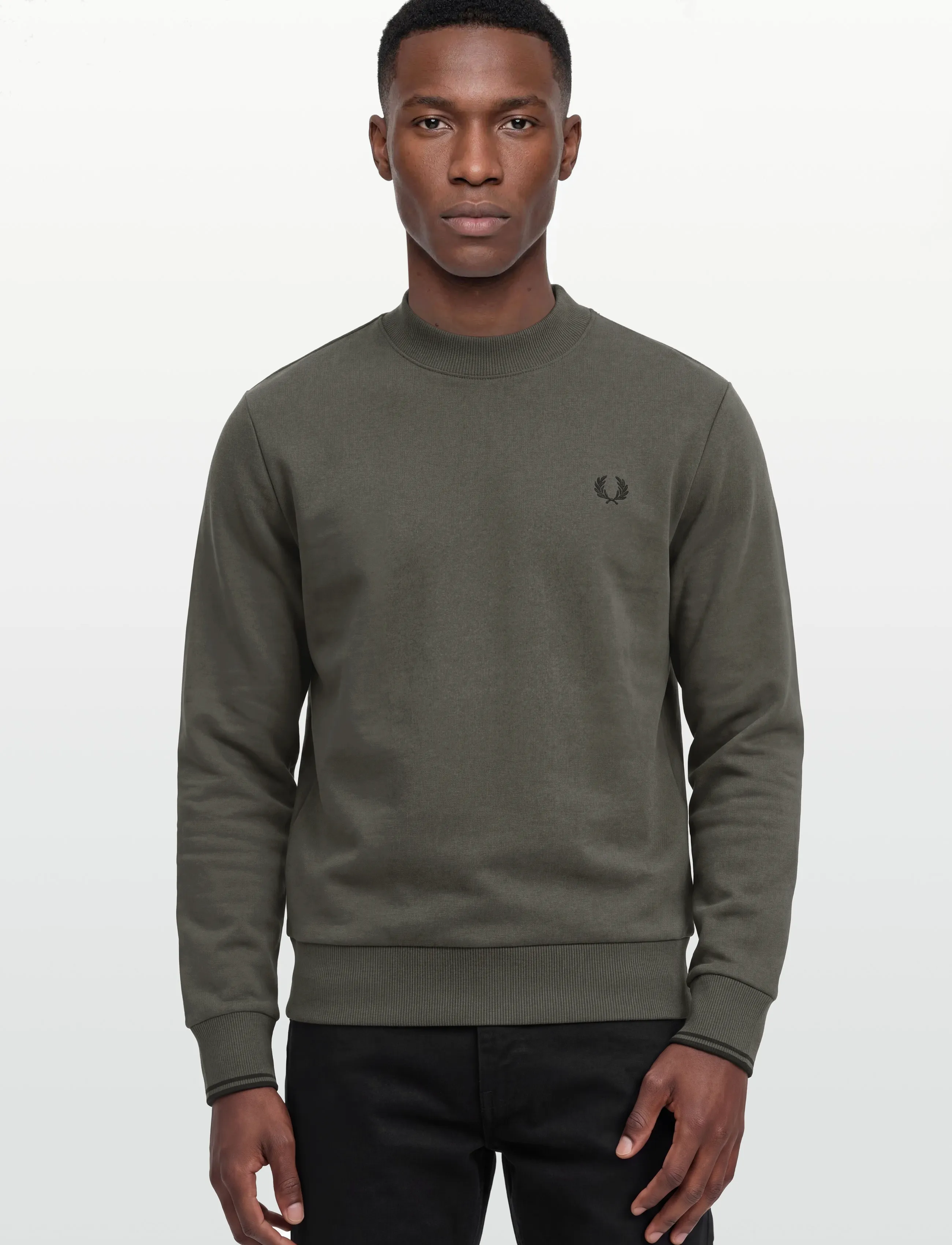 Fred Perry - CREW NECK SWEATSHIRT - sweatshirts - field grn/black - 3