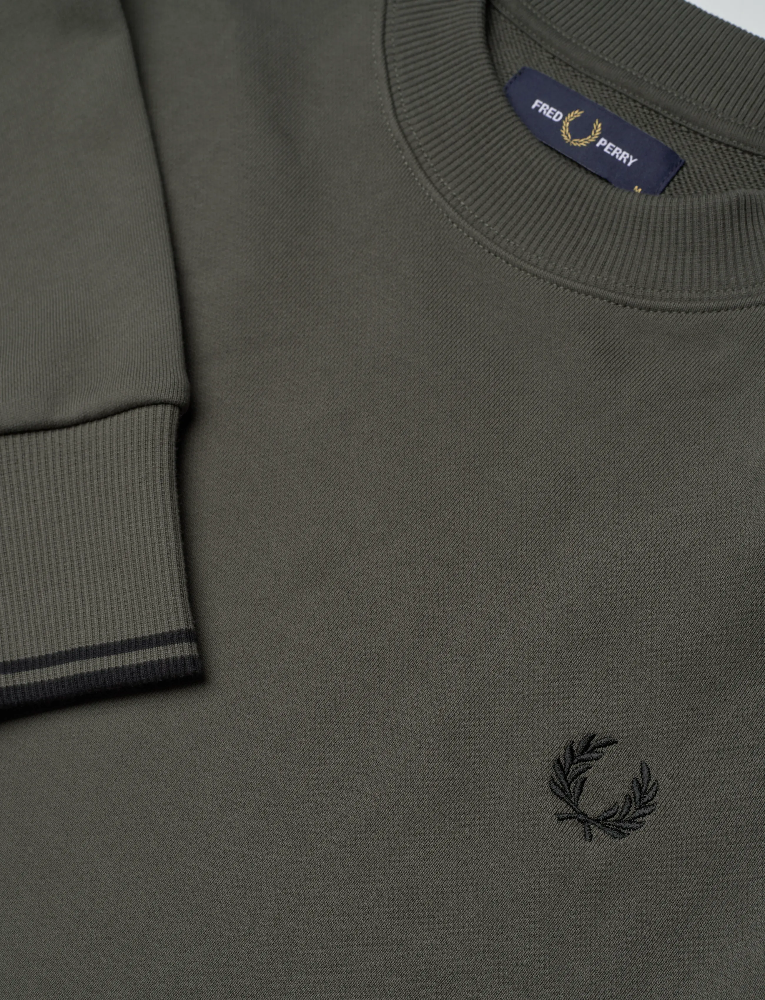 Fred Perry - CREW NECK SWEATSHIRT - sweatshirts - field grn/black - 5