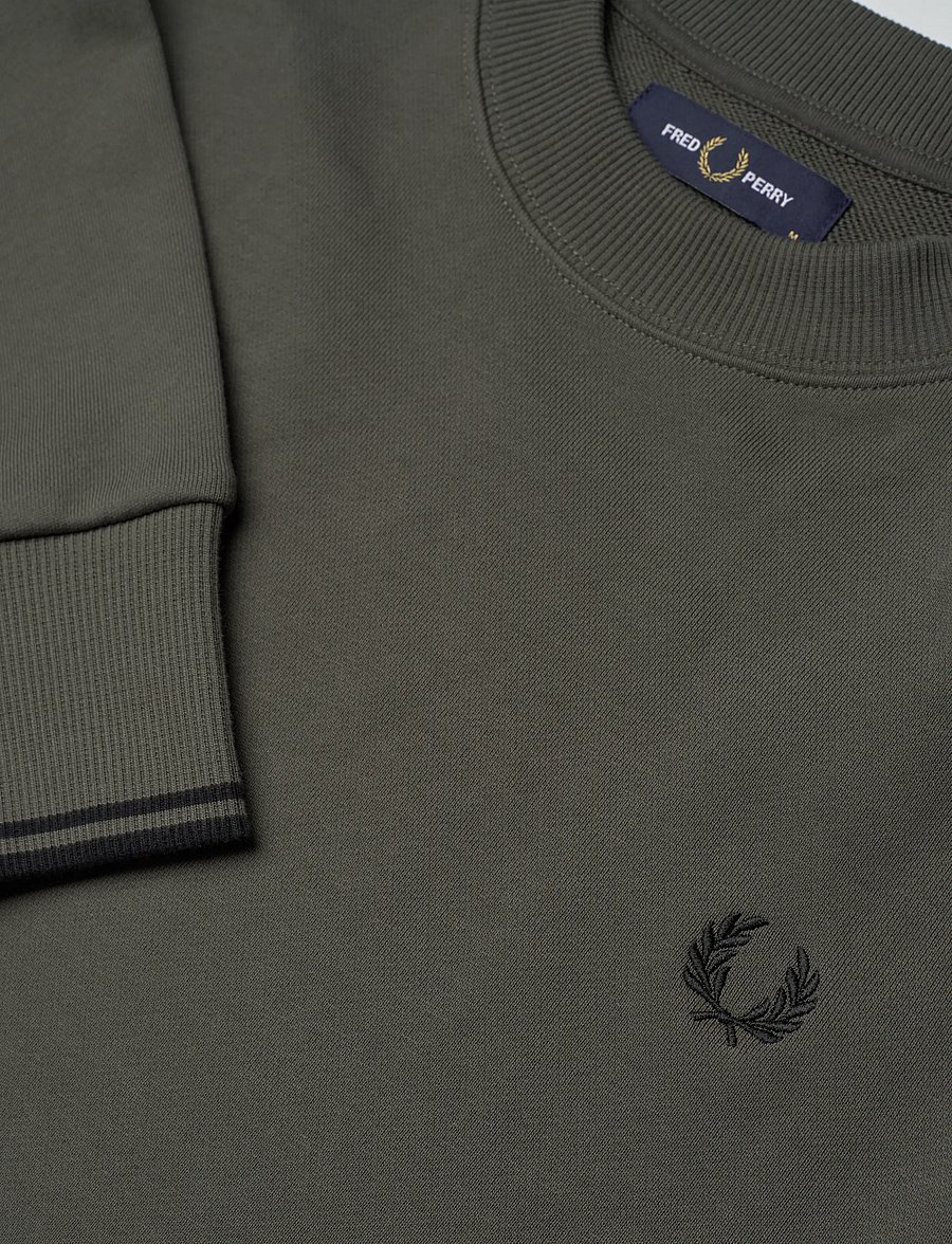 Fred Perry - CREW NECK SWEATSHIRT - sweatshirts - field grn/black - 5