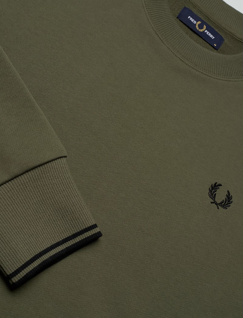 Fred Perry - CREW NECK SWEATSHIRT - shoppa efter tillfälle - lrlwrthgreen/blk - 2