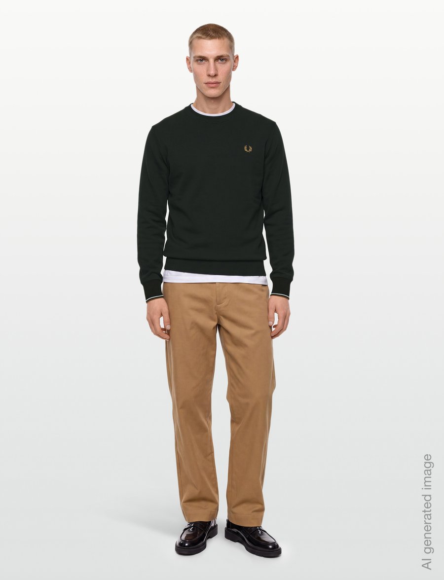 Fred Perry - CREW NECK SWEATSHIRT - sweatshirts - ntgrn/dskbl/dkca - 0