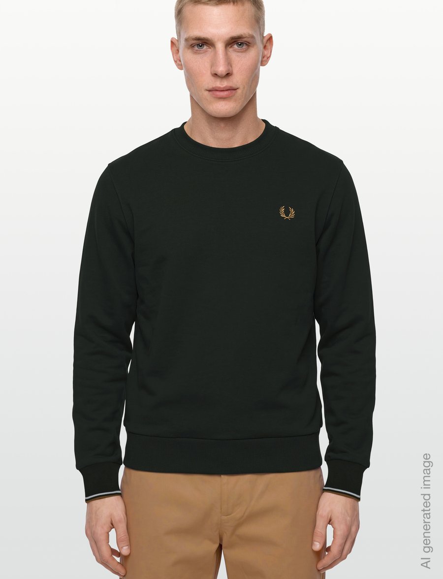 Fred Perry - CREW NECK SWEATSHIRT - sweatshirts - ntgrn/dskbl/dkca - 3