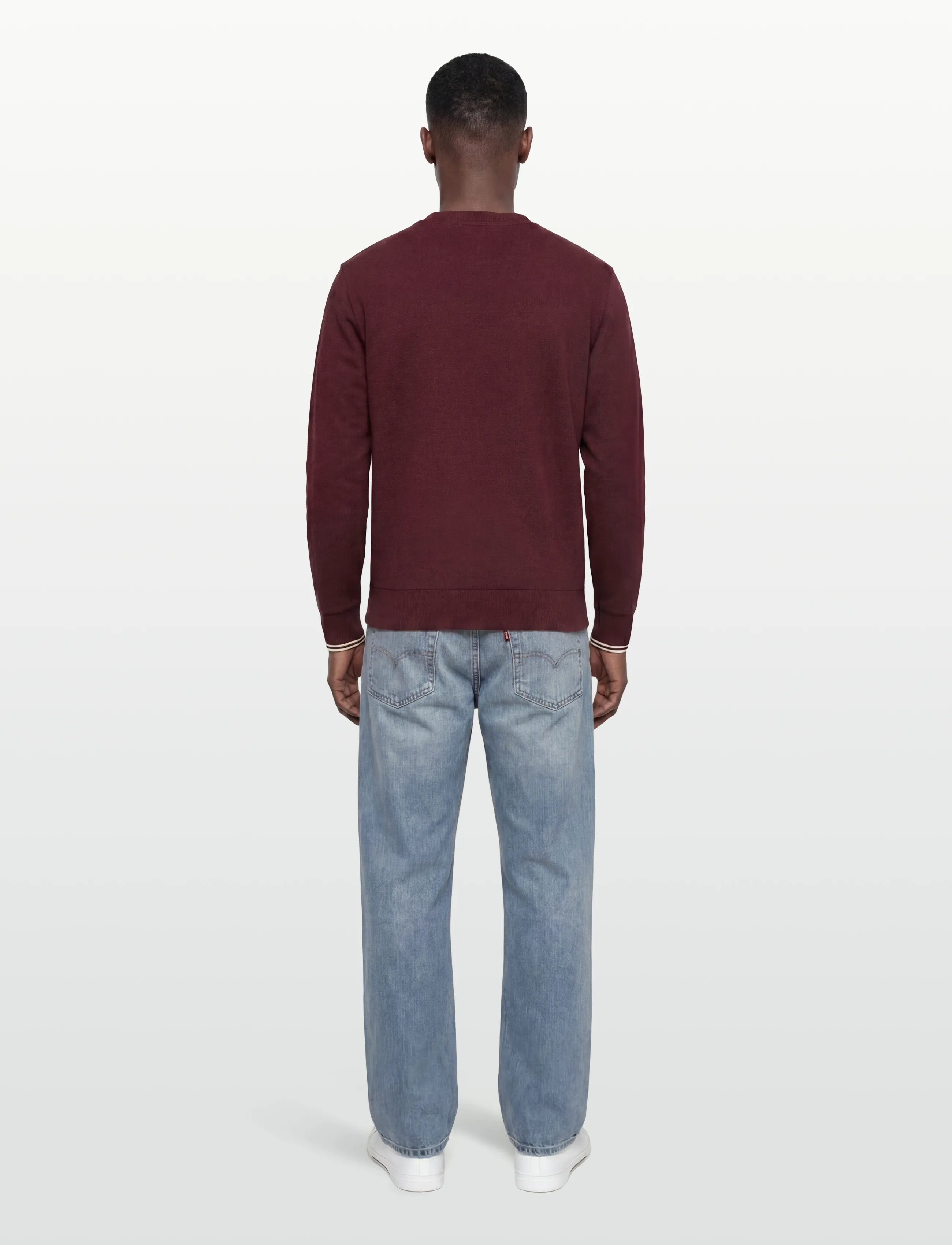 Fred Perry - CREW NECK SWEATSHIRT - sweatshirts - oxblood/ecru - 4