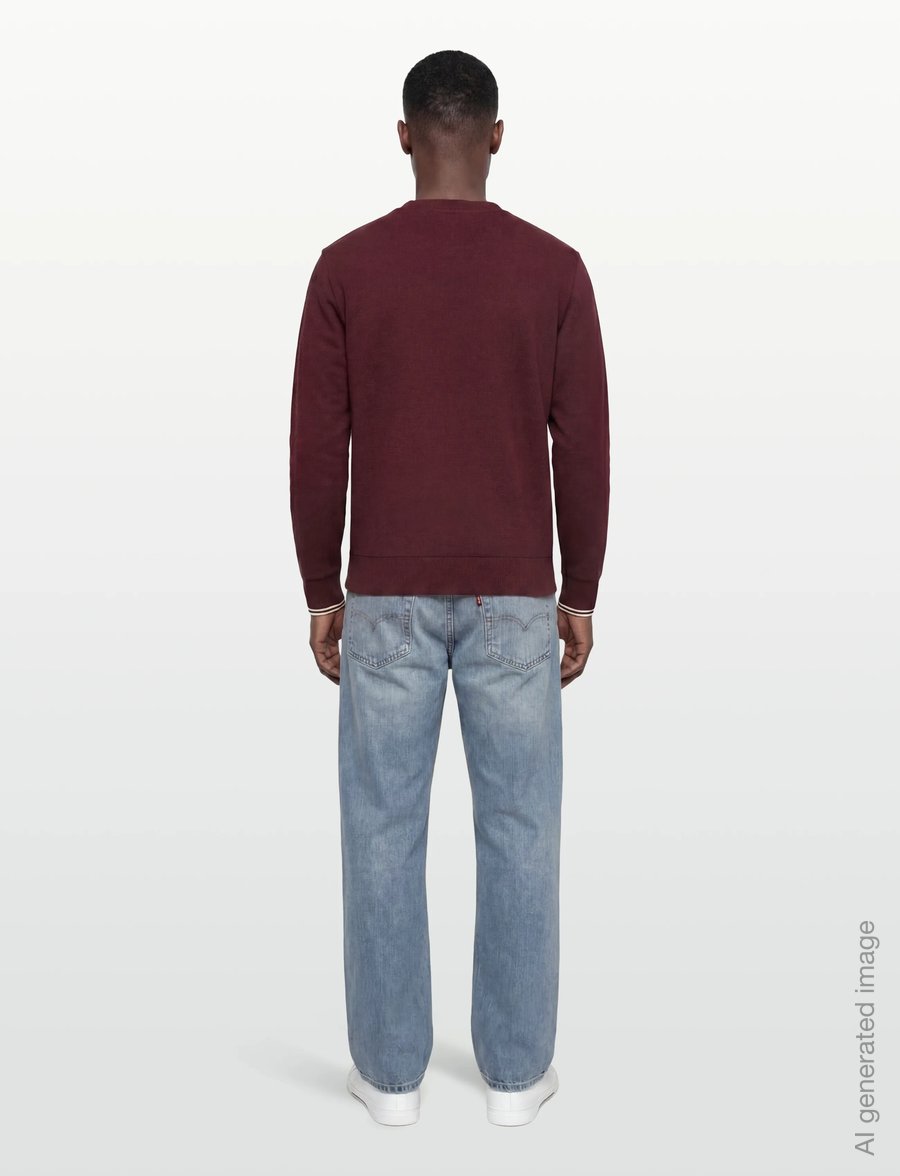 Fred Perry - CREW NECK SWEATSHIRT - shop by occasion - oxblood/ecru - 4