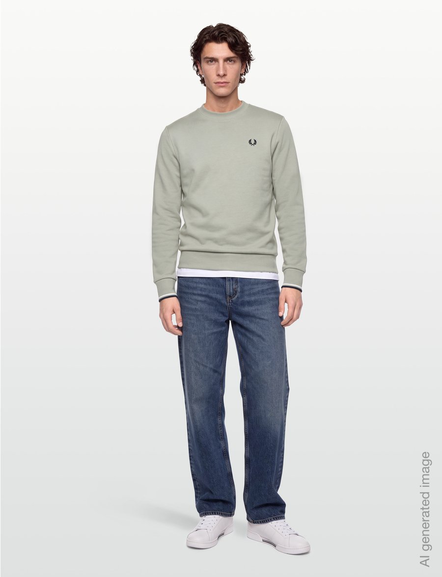Fred Perry - CREW NECK SWEATSHIRT - sweatshirts - seagrs/ecr/dkair - 0