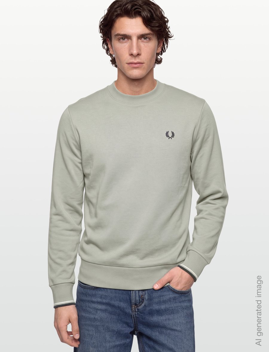 Fred Perry - CREW NECK SWEATSHIRT - sweatshirts - seagrs/ecr/dkair - 3